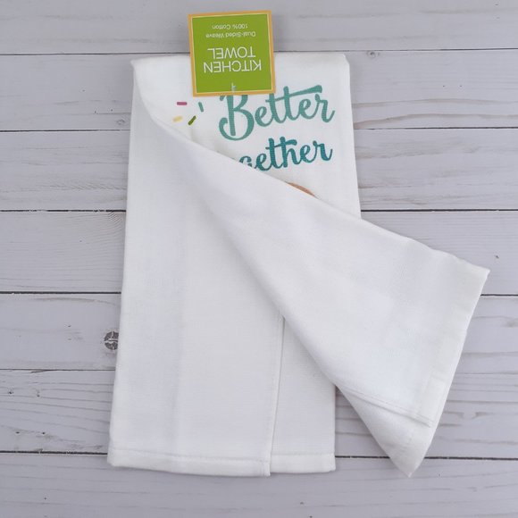 Kitchen Towel Donut Coffee Better Together Dual Purpose - Picture 2 of 3